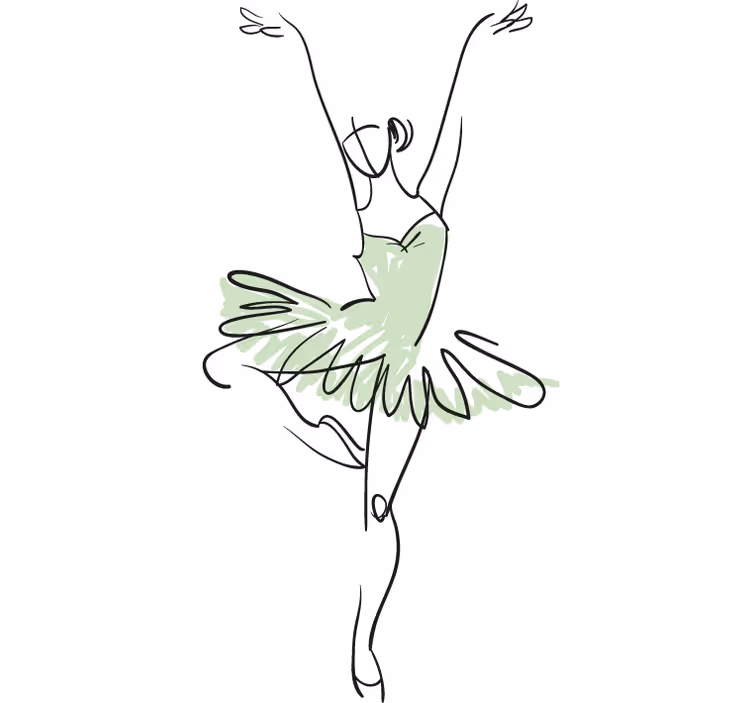Teenage blind ballerina sketch wall decal - TenStickers