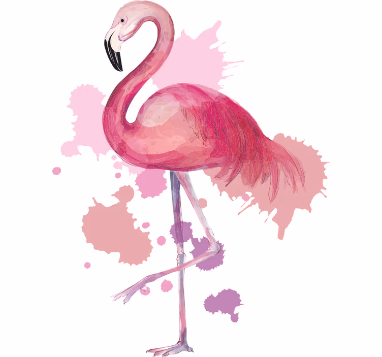 Teenage blind vintage flamingo with splash colors - TenStickers
