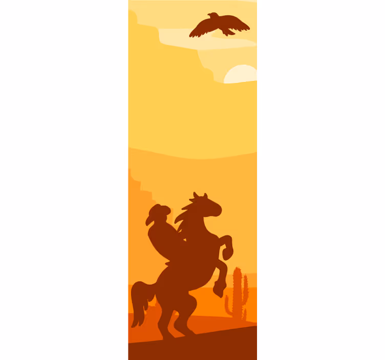 Teenage blind cowboy landscape door - TenStickers
