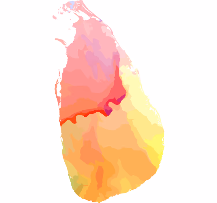 Teenage blind sri lanka watercolor map - TenStickers