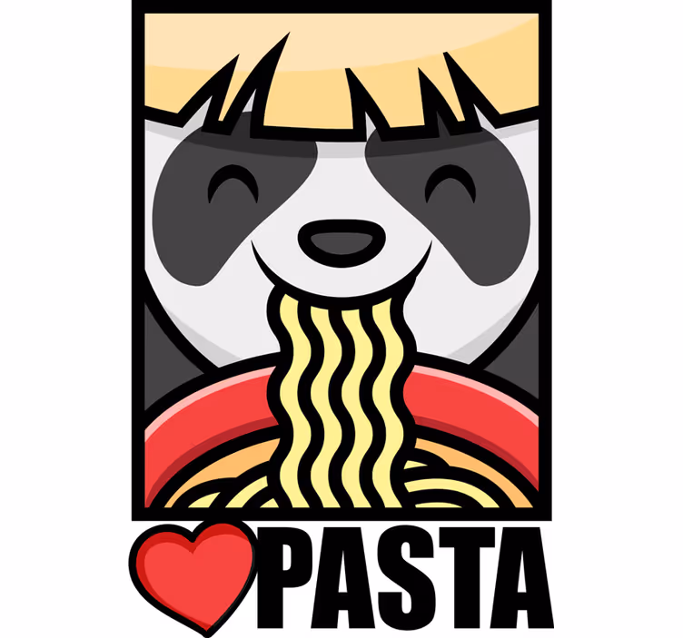 Teenage blind panda loves pasta - TenStickers