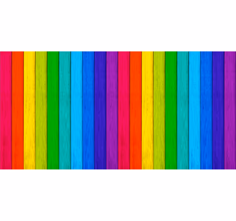 Teenage blind realistic rainbow wooden background - TenStickers