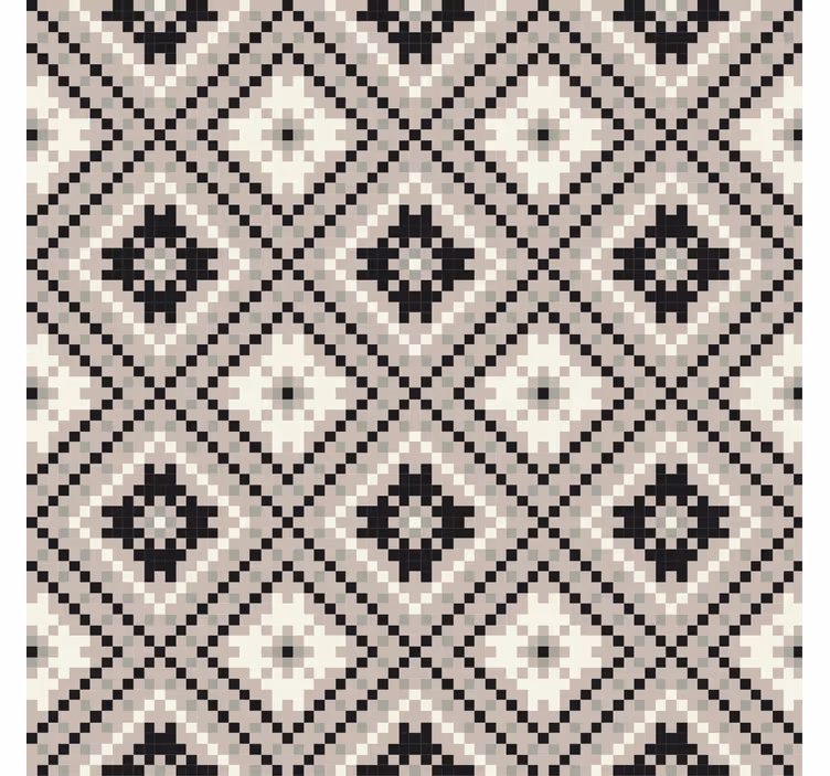 Roller blind beige with beige rhombus nordic design - TenStickers