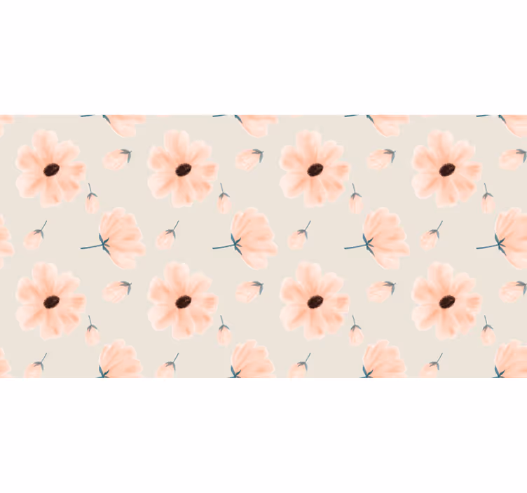 Roller blind beige with large floral aquarella design - TenStickers