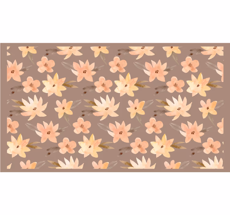 Roller blind beige aquarella flowers in pastel colors - TenStickers