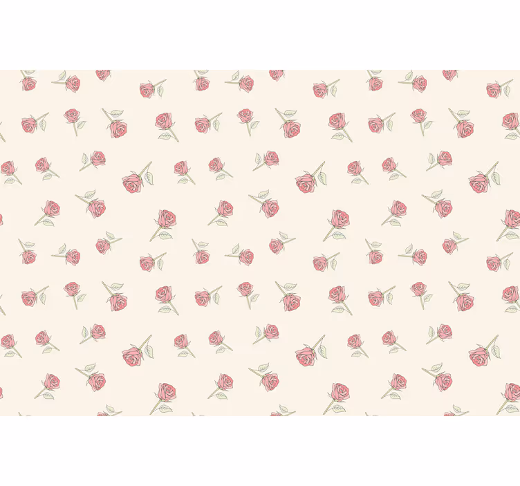 Roller blind beige with romantic vintage rose design - TenStickers