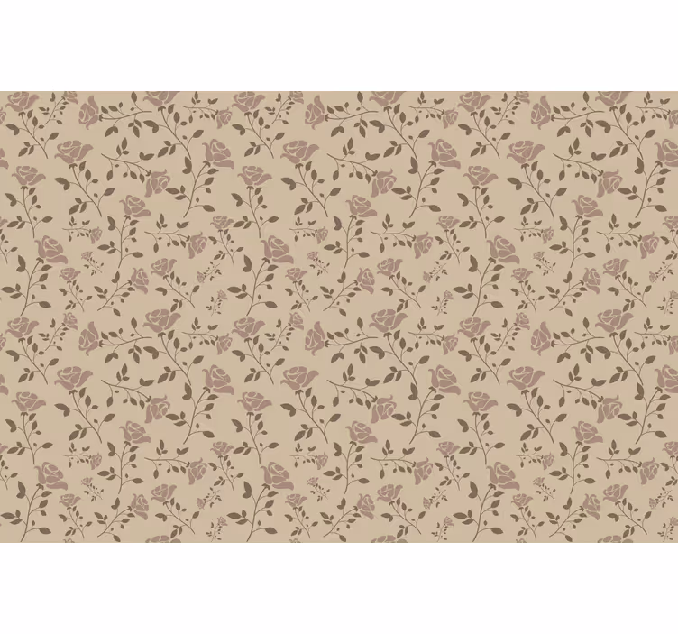 Roller blind beige with brown vintage rose pattern - TenStickers