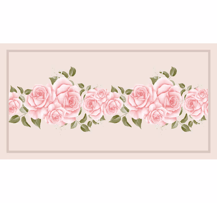 Roller blind beige vintage pink rose design - TenStickers