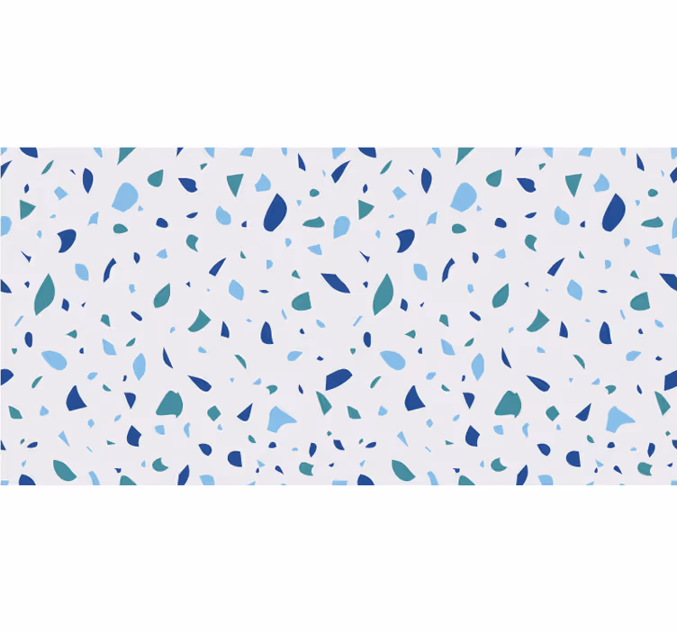 White roller blind in blue terrazzo pattern - TenStickers