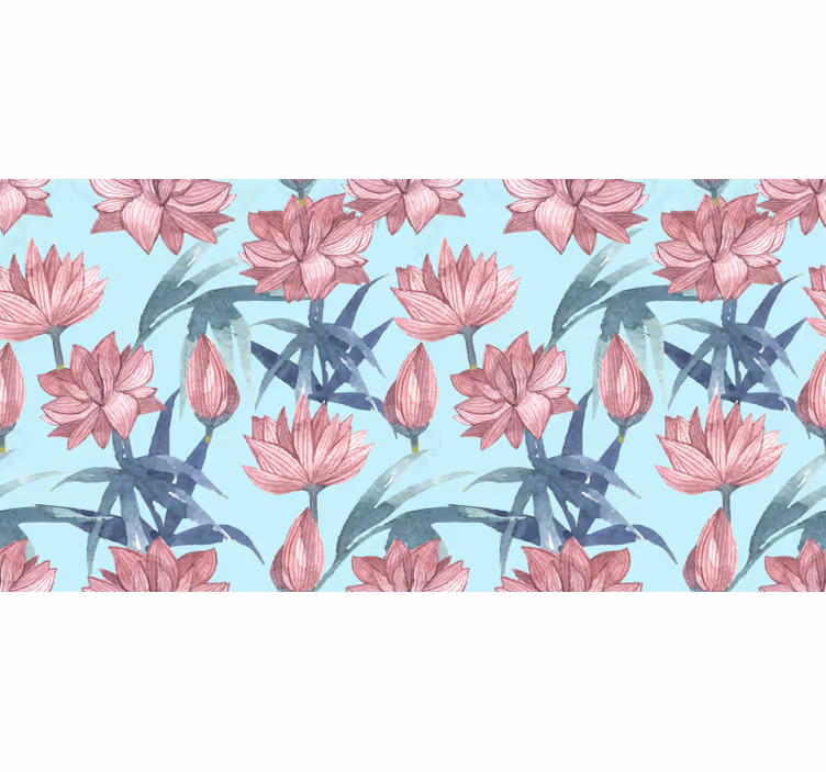 Floral blind in blue watercolor flowers - TenStickers