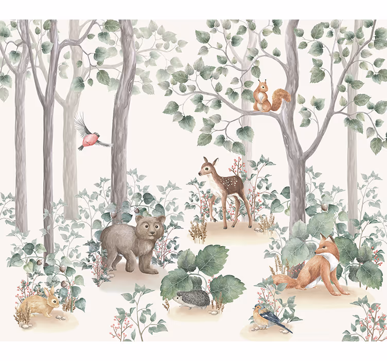 Roller blind nursery woodland creatures - TenStickers