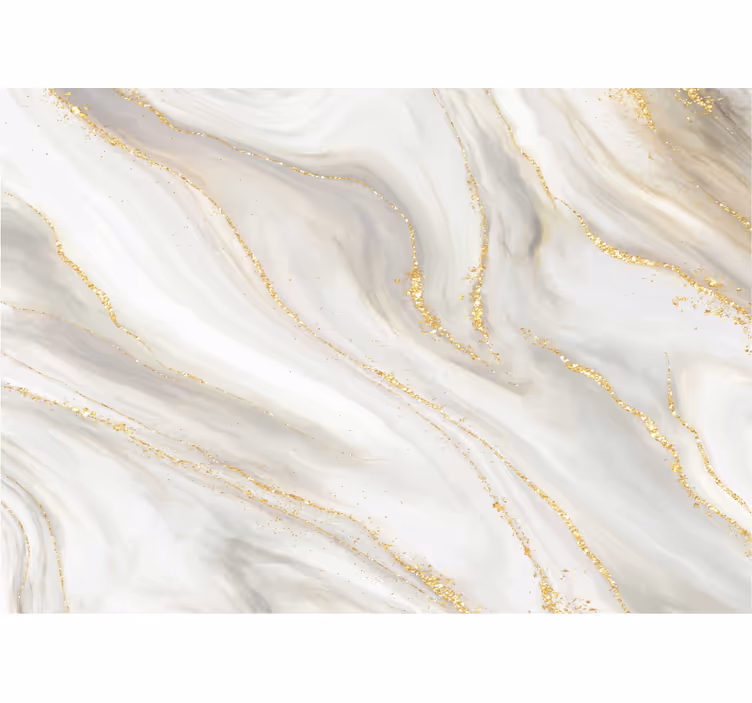 Pattern roller blind white and gold marble - TenStickers