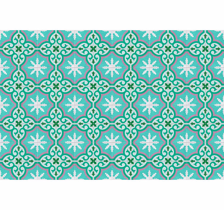 Vintage roller blind green hydraulic tile - TenStickers