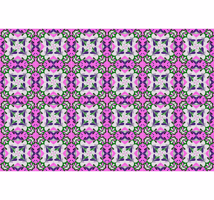 Vintage roller blind pink hydraulic tile - TenStickers