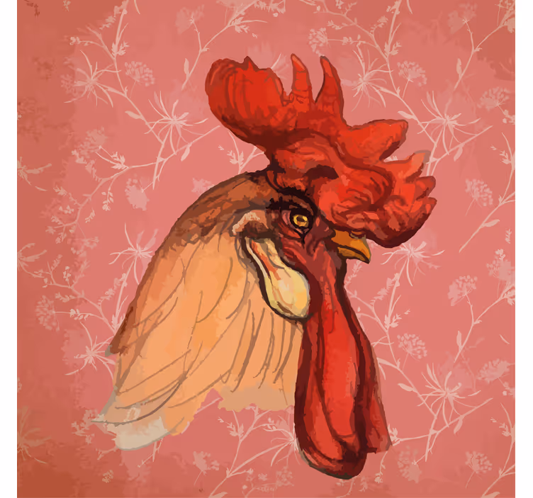 Animal blind rooster illustration - TenStickers