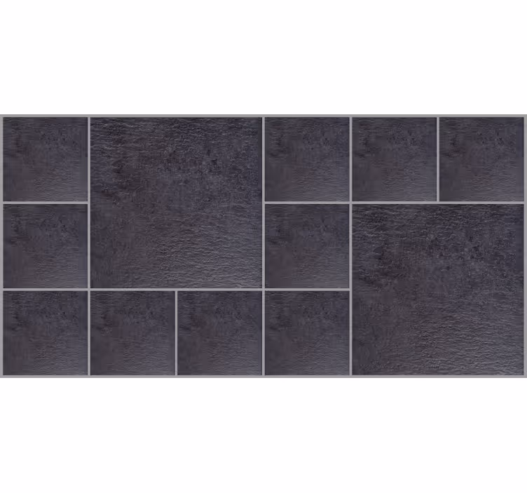 Black roller blind with dark slate tile effect - TenStickers