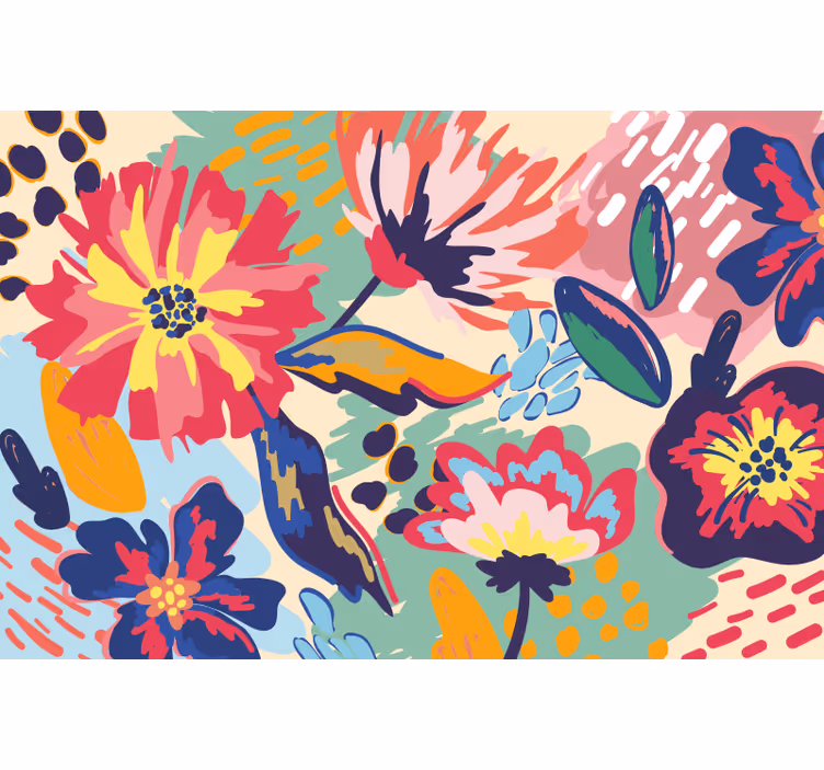 Bathroom blind with modern floral design - TenStickers