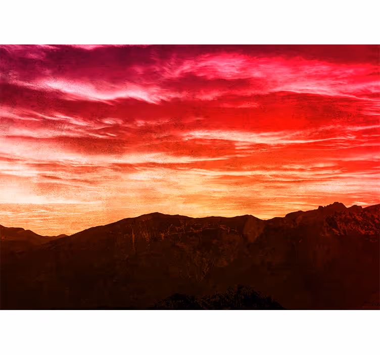 Bathroom blind in sunset and clouds colors - TenStickers