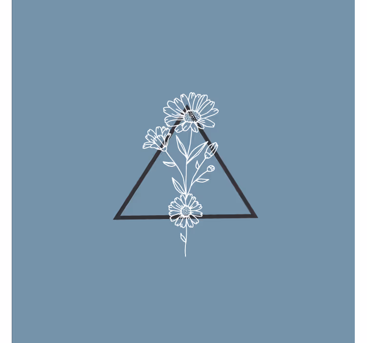 Blind office cute minimalist flowers with triangle - TenStickers