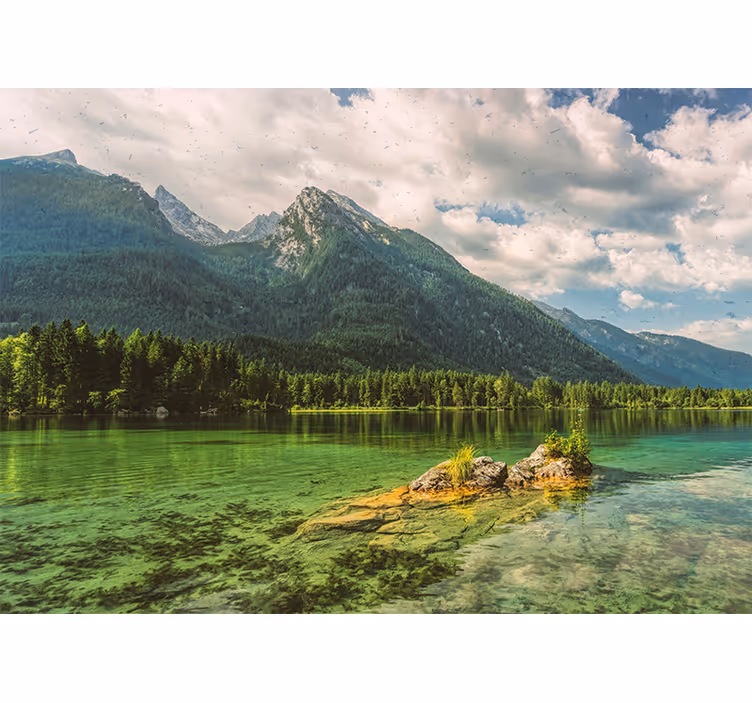 Blind office lake mountains and clouds - TenStickers
