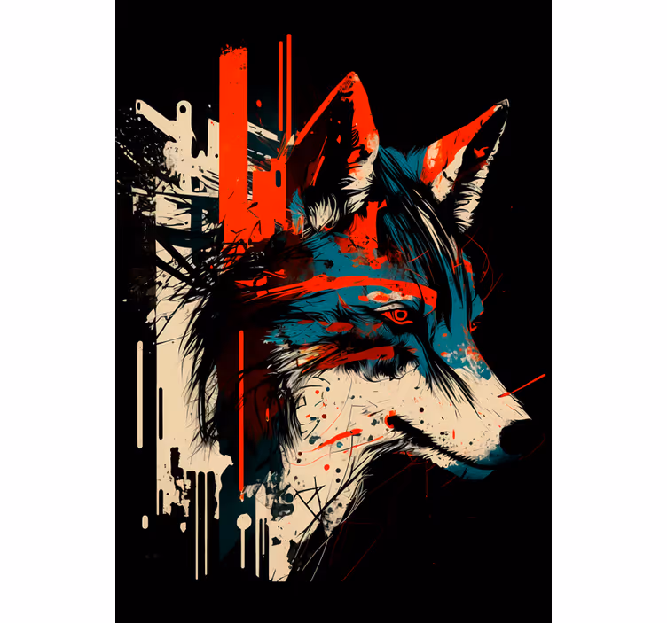 Teenage blind abstract wolf - TenStickers