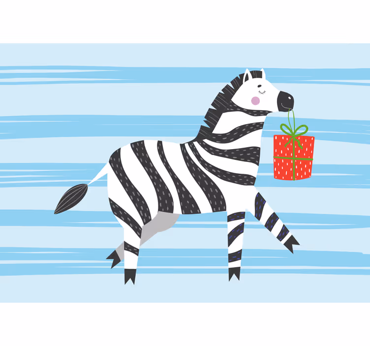 Fun blind happy birthday zebra - TenStickers