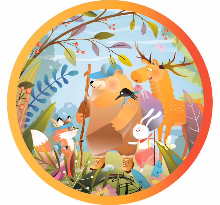 Fun blind featuring forest animal friends - TenStickers