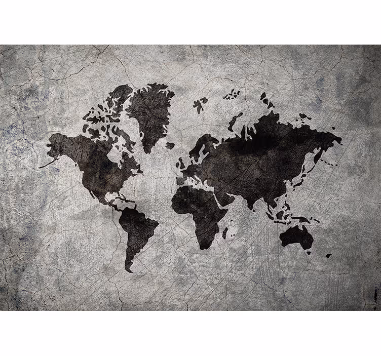 World map roller blind industrial themed design - TenStickers