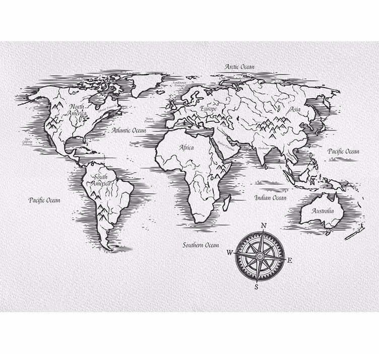 World map roller blind elegant world map design - TenStickers