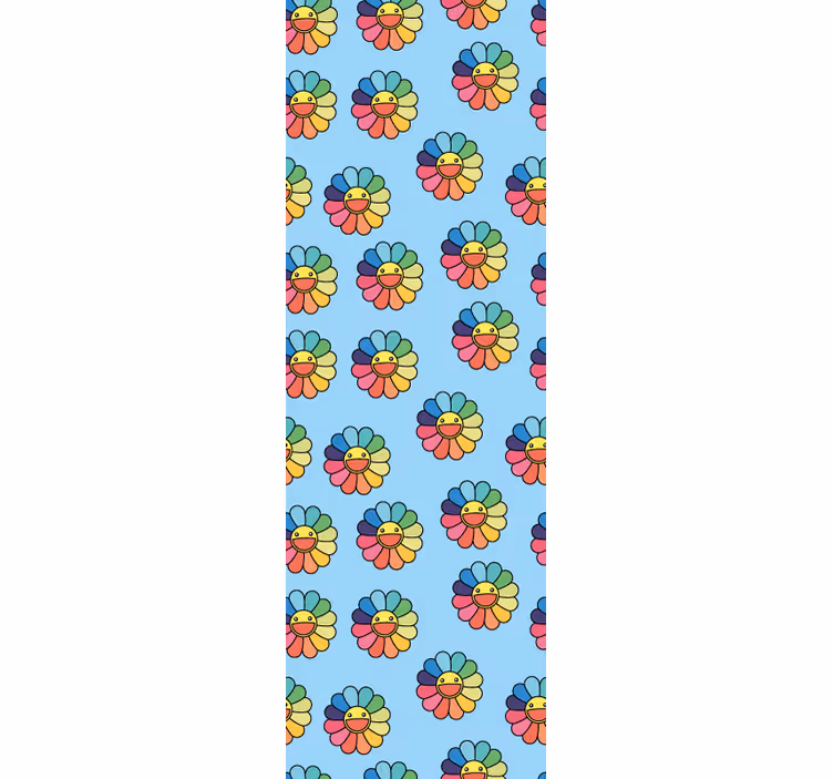 Teenage blind colorful flowers smiling faces - TenStickers