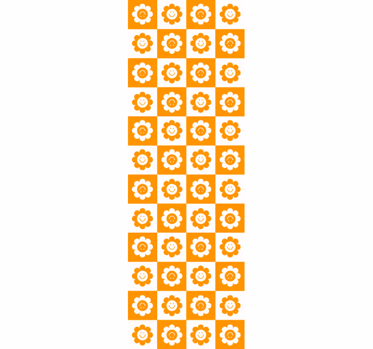 Teenage blind with squares and flower smiley faces - TenStickers