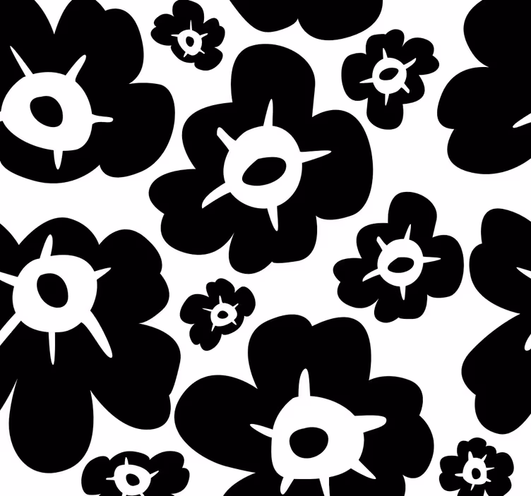 Blind master bedroom black poppy curtains - TenStickers