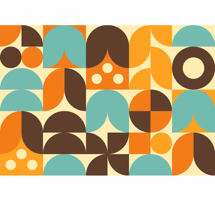 Rustic blind with geometric 70's abstract shapes - TenStickers