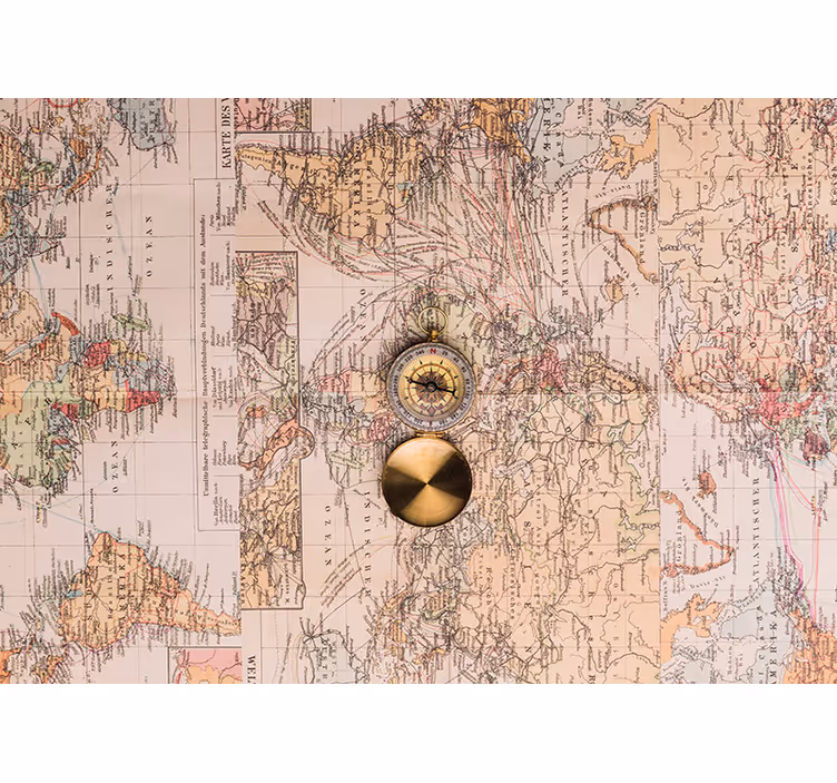 Rustic blind vintage world map mural - TenStickers