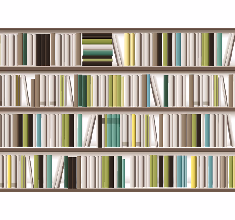 Rustic blind organized bookshelf - TenStickers