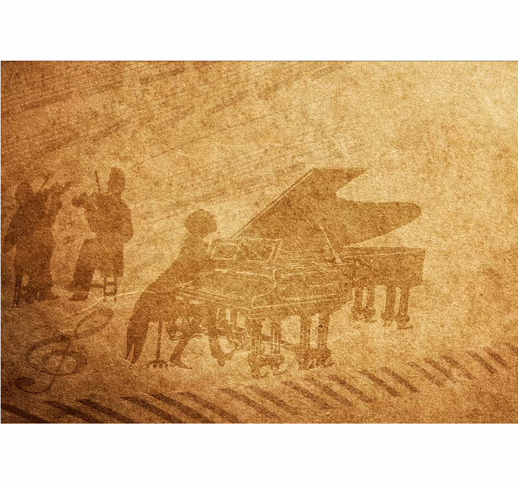 Rustic blind for vintage piano elegance - TenStickers