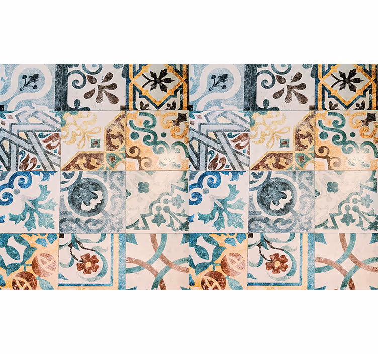 Rustic blind with retro mosaic pattern - TenStickers