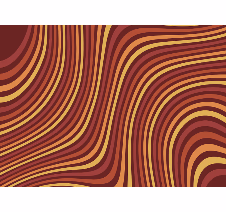 Brown blind 70s inspired rainbow waves - TenStickers