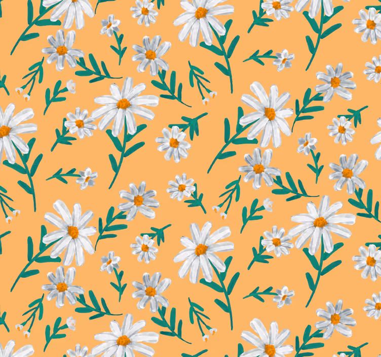 Orange blind with daisy flower yellow background - TenStickers