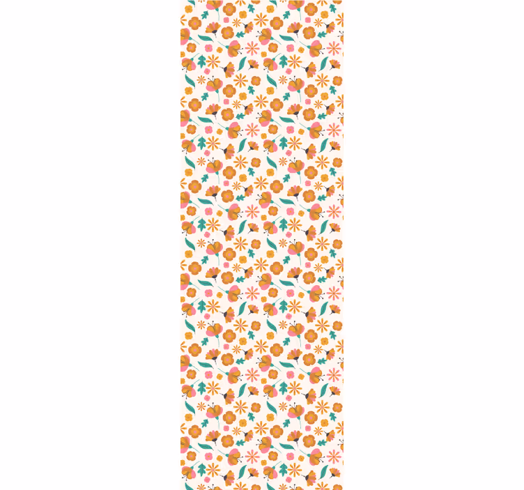 Orange blind with orange blossoms design - TenStickers