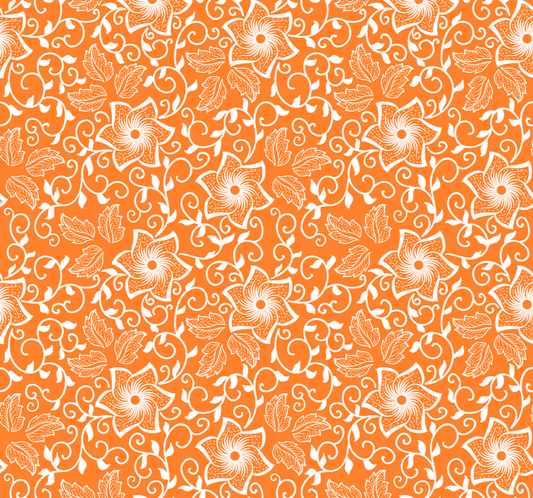 Orange blind with paisley flowers design - TenStickers