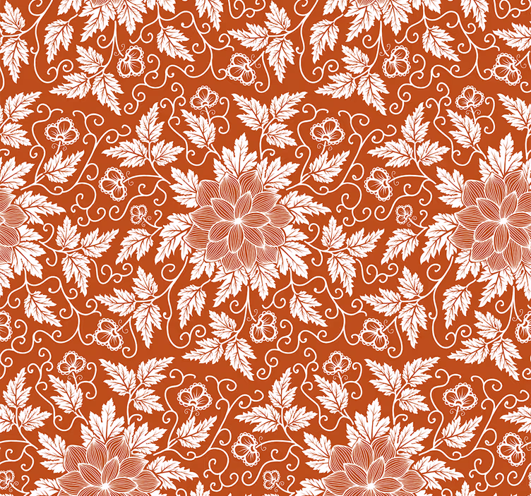 Orange blind floral paisley tile design - TenStickers