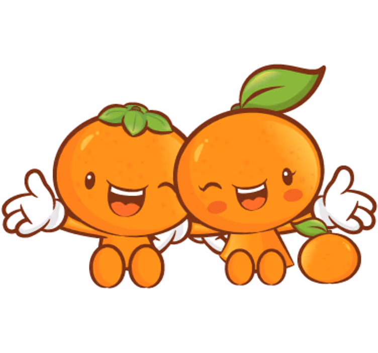 Orange blind decorative vinyl pair of tangerines - TenStickers