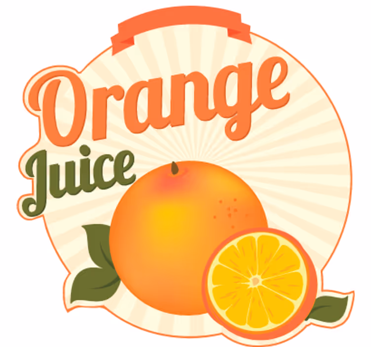 Orange blind orange juice wall sticker - TenStickers