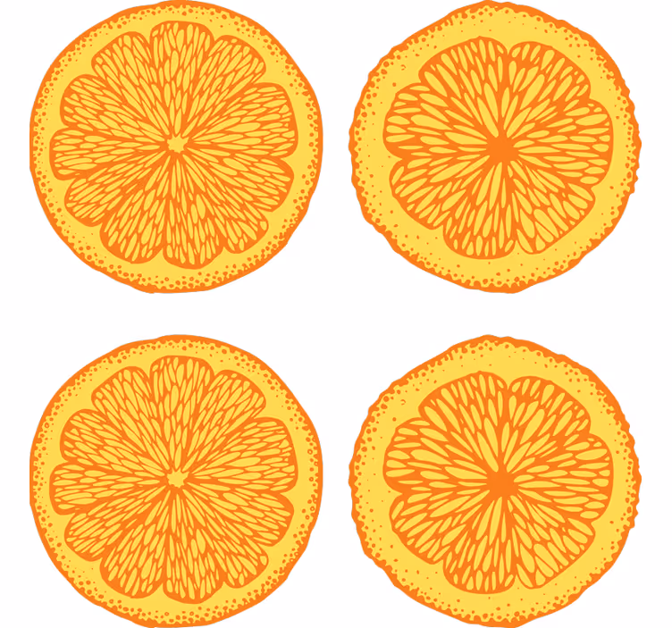 Orange blind orange hand-drawn pattern stickers - TenStickers