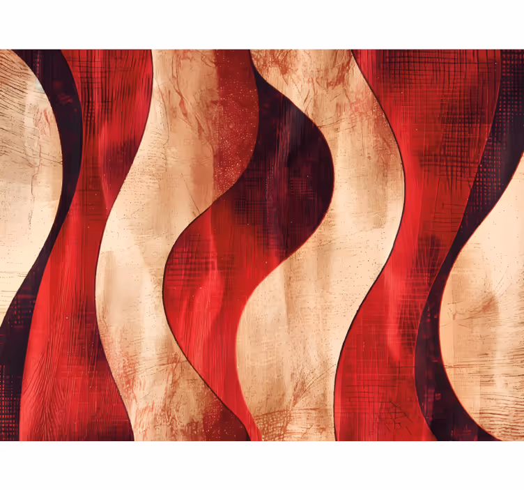 Blind red contemporary waves design - TenStickers