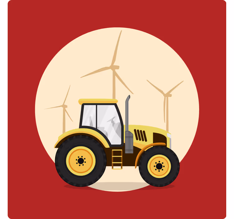 Blind red yellow and red tractor - TenStickers