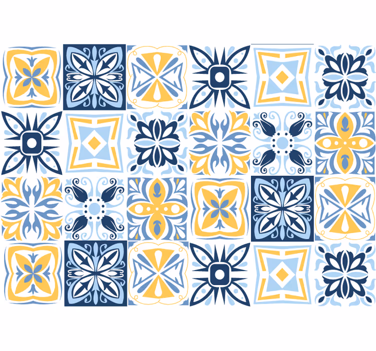 Blind outdoor blue southern imitation pattern - TenStickers