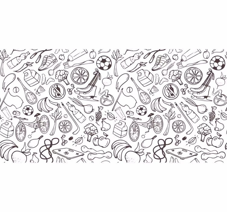Blind outdoor fitness and sport symbol doodles - TenStickers