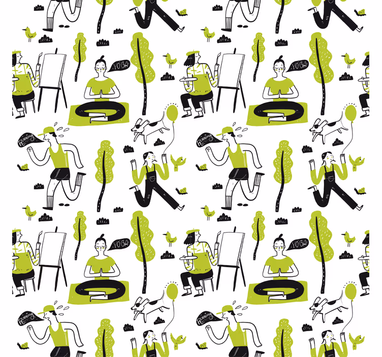 Blind outdoor healthy lifestyle doodle set - TenStickers